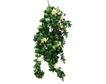 Hanging White Rose Stem UV 85cm