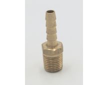 Parker brass 1/4" hose barb to 3/8" male pipe connector fitting