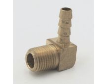 Parker brass 90 degree elbow 1/4" hose barb to 1/4" male pipe fitting