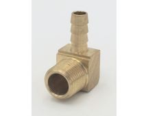 Parker brass 90 degree elbow 5/16" hose barb to 3/8" male pipe fitting