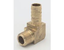 Parker brass 90 degree elbow 1/2" hose barb to 3/8" male pipe fitting