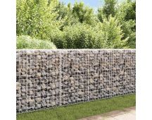 vidaXL Gabion Wall with Covers Galvanised Steel 200x20x85 cm