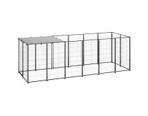 vidaXL Dog Kennel Black 330x110x110 cm Steel