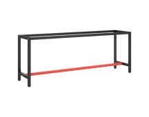 vidaXL Work Bench Frame Matte Black and Matte Red 210x50x79 cm Metal