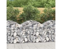 vidaXL Arched Gabion Basket 100x30x80/100 cm Galvanised Iron