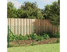 vidaXL Chain Link Fence with Spike Anchors Green 0.8x25 m