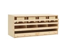 vidaXL Chicken Laying Nest 4 Compartments 106x40x45 cm Solid Pine Wood