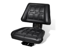 vidaXL Tractor Seat with Backrest Black