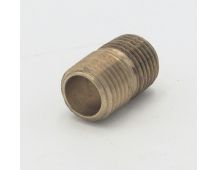 Parker brass 1/4" male to male close nipple fitting