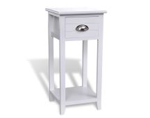 vidaXL Nightstand with 1 Drawer White