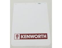 KENWORTH Mudflap white thermoflex with "KENWORTH" name in red 24"x 30"