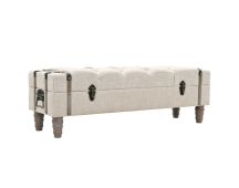 vidaXL Storage Bench Solid Wood and Steel 111x34x37 cm