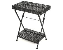 vidaXL Folding Tea Table Vintage Style Metal 58x35x72 cm Black