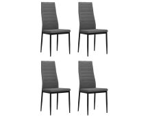 vidaXL Dining Chairs 4 pcs Light Grey Fabric