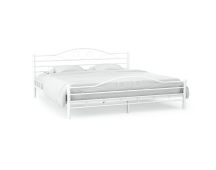 vidaXL Bed Frame without Mattress White Metal 137x187 cm Double