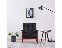 vidaXL Armchair  Black Faux Leather