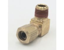 PARKER HANNIFIN BRAND Brass 90 degree male 3/8 elbow to 1/4" tube NPT fitting. Part No 269NTA-6-4