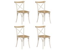 vidaXL Cross Chairs 4 pcs White Solid Mango Wood