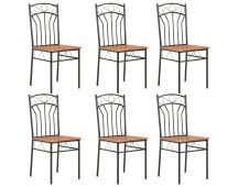 vidaXL Dining Chairs 6 pcs Brown MDF