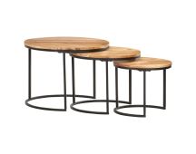 vidaXL Nesting Tables 3 pcs Solid Wood Acacia