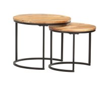 vidaXL Nesting Tables 2 pcs Solid Wood Acacia