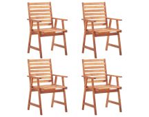 vidaXL Outdoor Dining Chairs 4 pcs Solid Acacia Wood