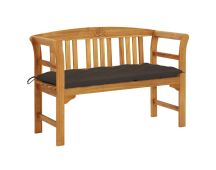 vidaXL Garden Bench with Cushion 120 cm Solid Acacia Wood