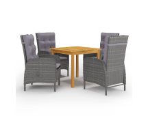 vidaXL 5 Piece Garden Dining Set Grey