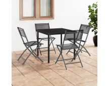 vidaXL 5 Piece Outdoor Dining Set Steel