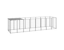 vidaXL Dog Kennel Silver 4.84 m² Steel