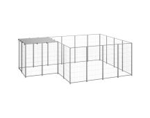 vidaXL Dog Kennel Silver 6.05 m² Steel