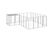 vidaXL Dog Kennel Silver 8.47 m² Steel