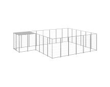 vidaXL Dog Kennel Silver 12.1 m² Steel