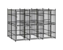 vidaXL Outdoor Dog Kennel Steel 5.53 m²