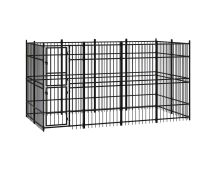 vidaXL Outdoor Dog Kennel Steel 7.37 m²