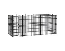 vidaXL Outdoor Dog Kennel Steel 9.22 m²