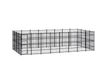 vidaXL Outdoor Dog Kennel Steel 29.49 m²