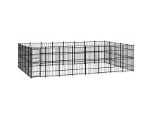 vidaXL Outdoor Dog Kennel Steel 36.86 m²