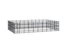 vidaXL Outdoor Dog Kennel Steel 55.3 m²