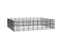 vidaXL Outdoor Dog Kennel Steel 58.06 m²