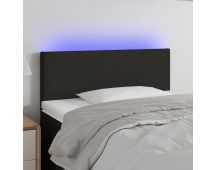 vidaXL LED Headboard Black 100x5x78/88 cm Fabric