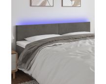 vidaXL LED Headboard Dark Grey 160 cm Velvet