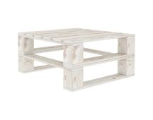 vidaXL Garden Pallet Table White Wood