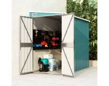 vidaXL Wall-mounted Garden Shed Green 118x194x178 cm Galvanised Steel