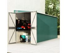 vidaXL Wall-mounted Garden Shed Green 118x382x178 cm Galvanised Steel