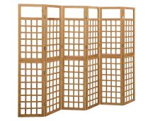 vidaXL 6-Panel Room Divider/Trellis Solid Fir Wood 242.5x180 cm