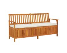 vidaXL Storage Bench with Cushion 170 cm Solid Wood Acacia