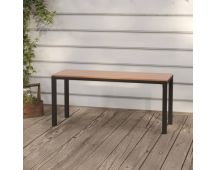 vidaXL Garden Bench 110 cm Steel and WPC Brown and Black