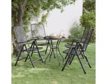 vidaXL Folding Garden Chairs 4 pcs Expanded Metal Mesh Anthracite