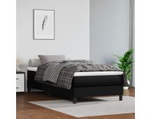 vidaXL Box Spring Bed without Mattress Black King Single Size Faux Leather